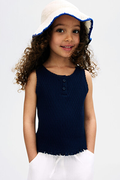 H&M Delik Desenli ve Pamuklu Kolsuz Üst