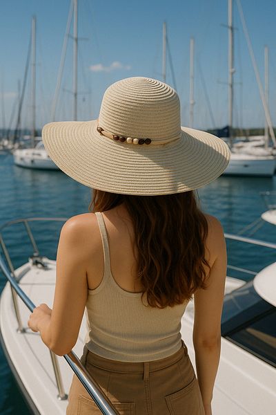 LAGRANZE Women's Wide Brim Straw Hat Summer Hat