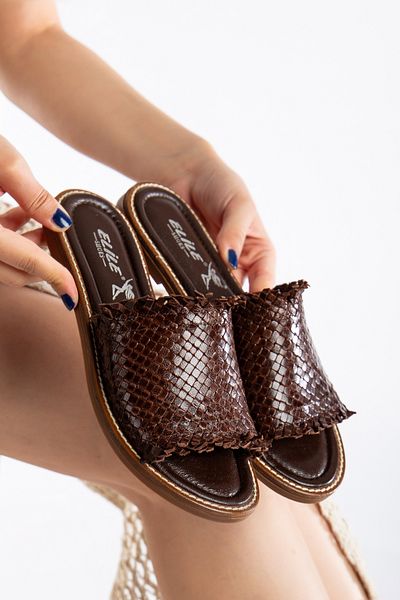 Elile Shoes Παντόφλες πλεξίματος από γνήσιο δέρμα από νούμερο 35 έως νούμερο 41-42-43-44