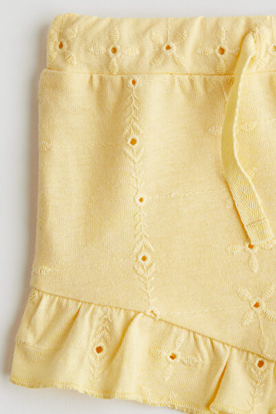 H&M Nakış İşlemeli Jarse Şort