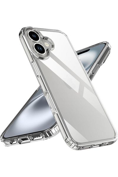 Generic Case for iPhone 16 6.1-Inch Non-Yellowing Shockproof Phone Bumper Cover, Anti-Scratch Clear