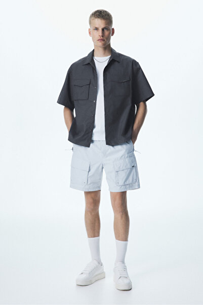 H&M Kısa Kollu Utility Gömlek Loose Fit