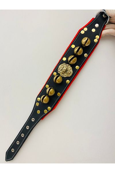 Sürmeli Tasma Puppy Kangal Dog Collar - Real Leather with 6 Bells