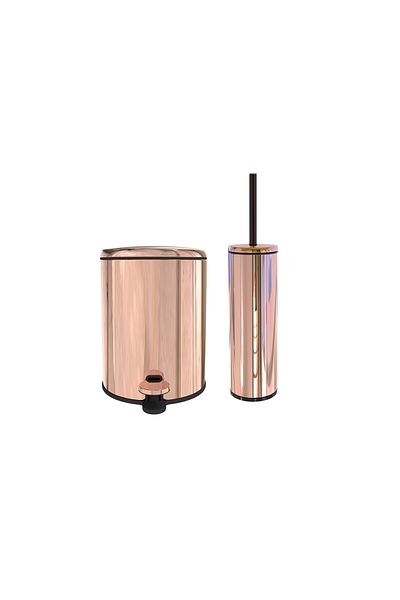 Prima Nova Βούρτσα τουαλέτας Primanova Cigo Dustbin Rose Gold