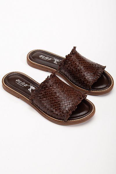 Elile Shoes Παντόφλες πλεξίματος από γνήσιο δέρμα από νούμερο 35 έως νούμερο 41-42-43-44