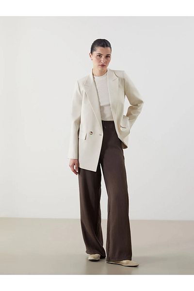 LC Waikiki Дамски панталон LCW Modest с еластична талия и текстура