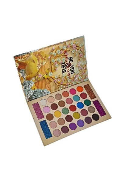 Makeup Paleta Farduri Mate, Sidefate si Glitter, Kiss Crown, Be You Tiful, 34 Culori
