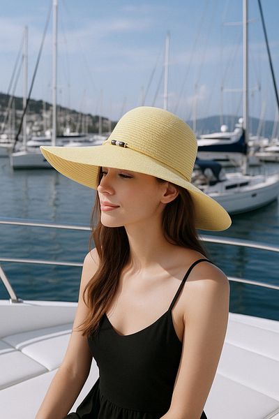LAGRANZE Women's Wide Brim Straw Hat Summer Hat