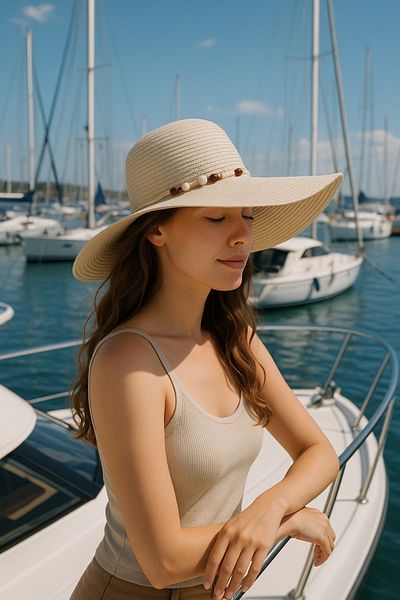 LAGRANZE Women's Wide Brim Straw Hat Summer Hat
