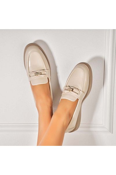 Joana Women's Casual Shoes Beige Made of Eco-Leather Kiyan