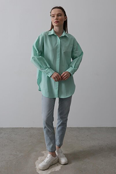 SUN STYLE Оверсайз бавовняна сорочка з довгими рукавами