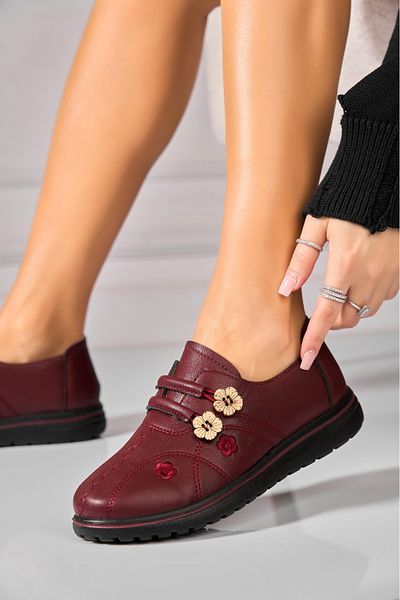Joana Pantofi dama casual Bordo din Piele Ecologica Novie