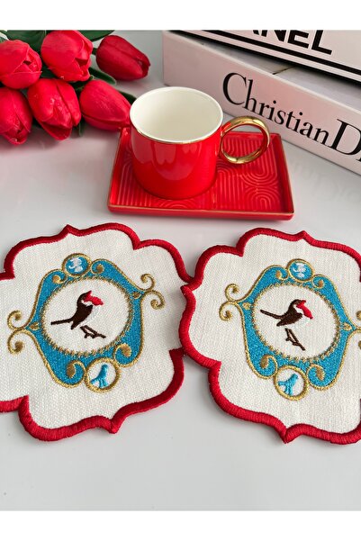 KUMSAL ÇEYİZ 2 Adet Sunumluk Peçete,kokteyl Peçete,kahve Yanı Sunum Peçetesi,...