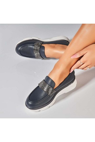 Joana Pantofi dama casual Bleumarin din Piele Ecologica Akai