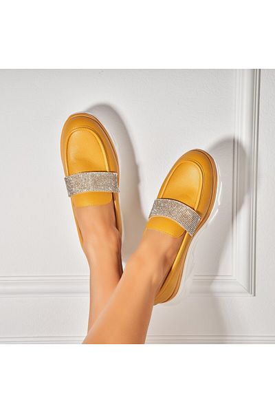 Joana Women's Casual Shoes Yellow Made of Akai Eco-Leather