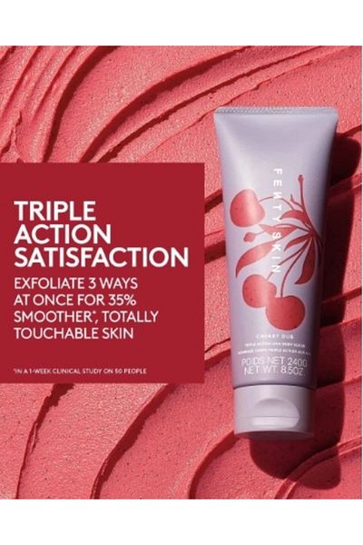FENTY BEAUTY Triple Action Body Scrub, Fenty, Cherry Dub Scrub, Cherries, 240 ml