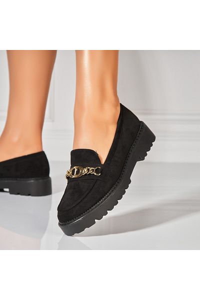 Joana Women's Casual Shoes Black Suede Navya