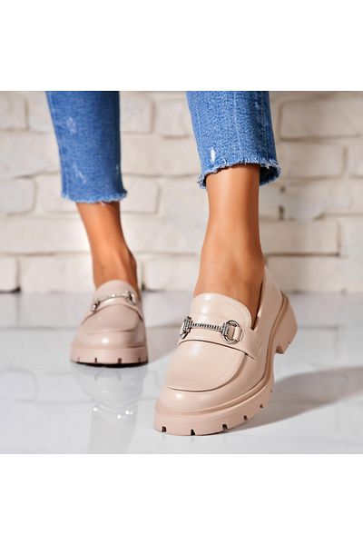 Joana Women's casual shoes Beige made of ecological leather Jazaria