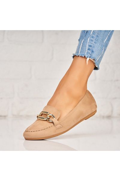 Joana Women's Casual Khaki Shoes Made of Ekamle Eco-Suede Leather