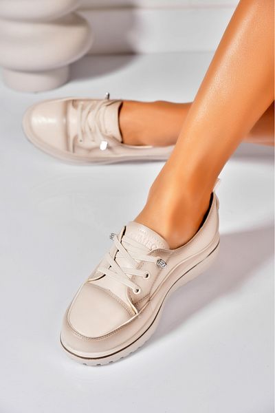 Joana Women's casual shoes Beige made of Talisa Ecological Leather
