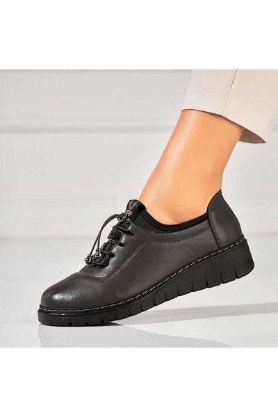 Joana Women's casual shoes in grey Fira ecological leather