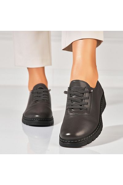 Joana Pantofi dama casual Gri din Piele Ecologica Peony
