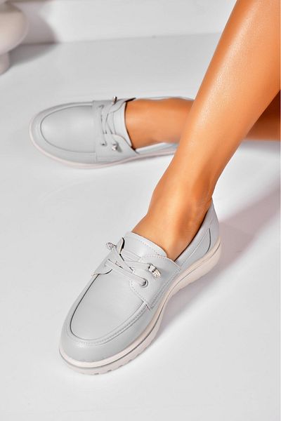 Joana Pantofi dama casual Gri din Piele Ecologica Makeila