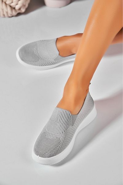Joana Pantofi dama casual Gri din Textil Nadya