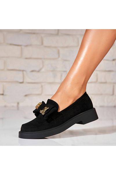 Joana Women's Casual Shoes Black Made of Eco-Suede Leather Lucely