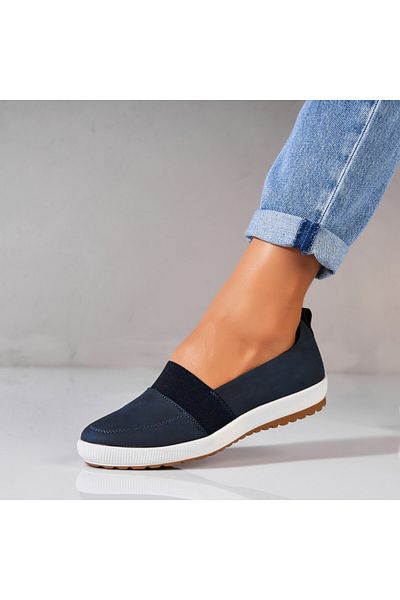 Joana Women's casual shoes Navy Blue made of ecological leather Olesia