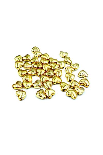 yiğit aksesuar 12 mm 10 Pieces Gold Heart Non-Tarnish Intermediate Apparatus Jewelry Making Supplies