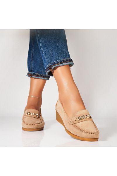 Joana Women's casual shoes in Khaki made of Matla Eco-Suede Leather