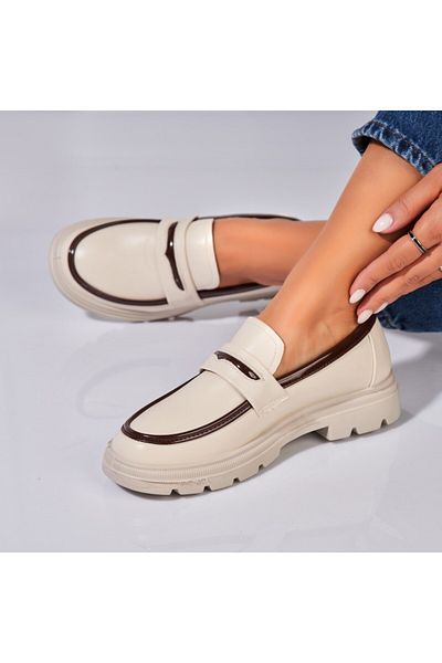 Joana Women's casual shoes Beige made of ecological leather Yime