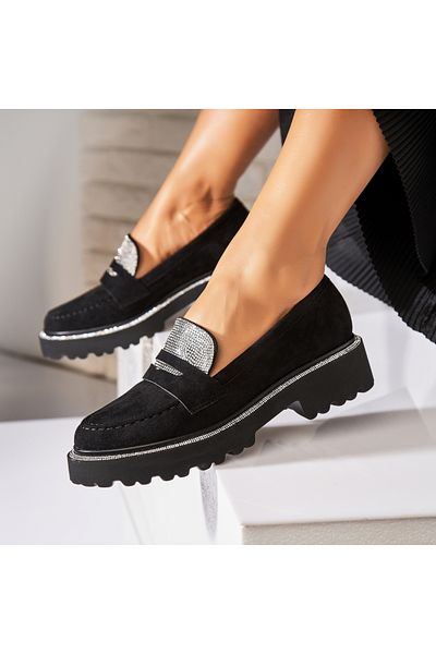 Joana Women's casual shoes in black suede Zalia