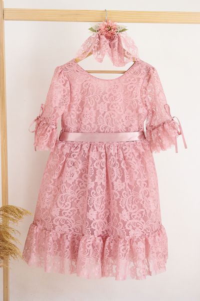 Şenkız Rochie model prințesă din dantelă cu cataramă pentru fetiță pentru sărbătoare, petrecere de aniversare și rochie pentru ocazii speciale