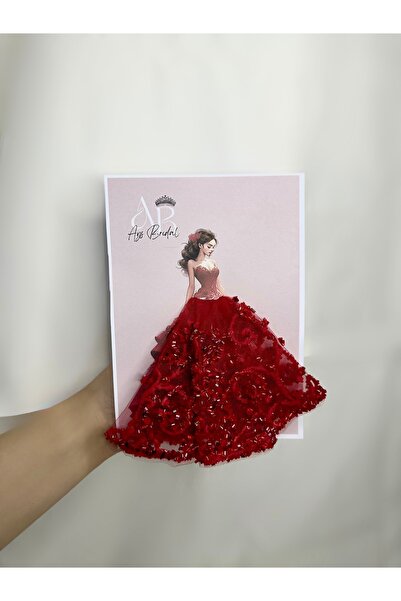 AYS Kırmızı Gelin Halay Mendili Ful işlemeli