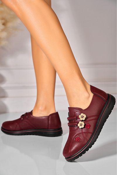 Joana Pantofi dama casual Bordo din Piele Ecologica Novie