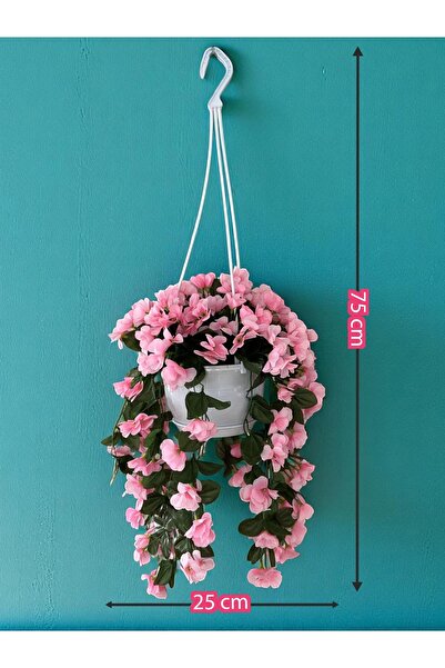 NEŞELİ ÇİÇEKLER Yapay Çiçek Askılı Saksıda Balkon Çiçeği Sarkan Pembe Begonvil Dekoratif Yapay Çiçek