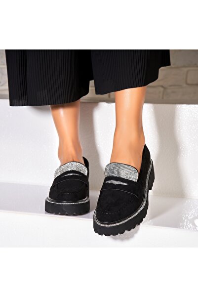Joana Γυναικεία casual παπούτσια σε μαύρο σουέτ Zalia