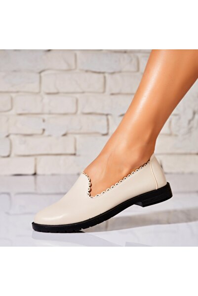 Joana Γυναικεία casual παπούτσια μπεζ από οικολογικό δέρμα Naria