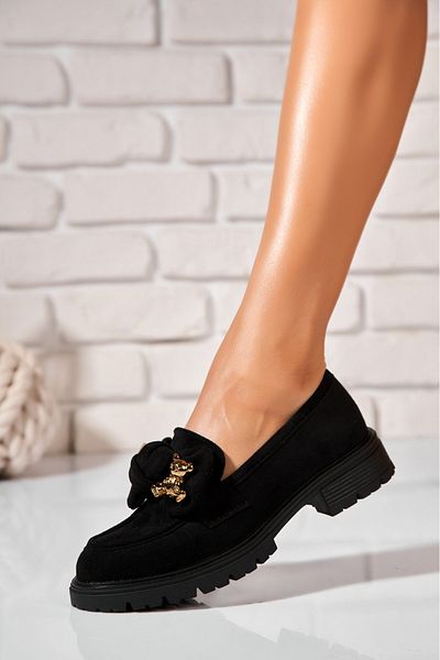 Joana Women's Casual Black Shoes Made of Eco-Suede Leather Kenzie