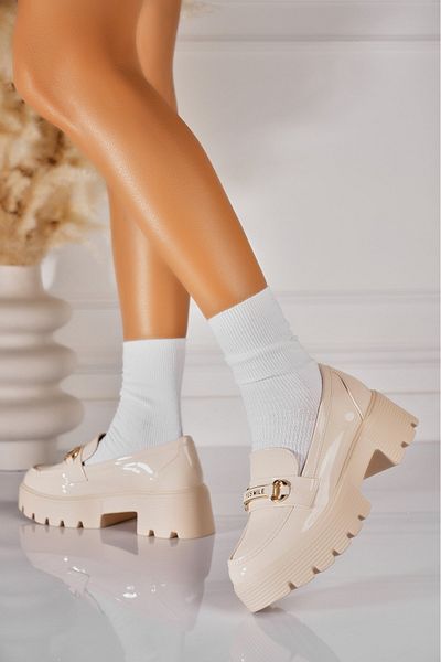 Joana Women's Casual Shoes Beige Patent Leather Daney2