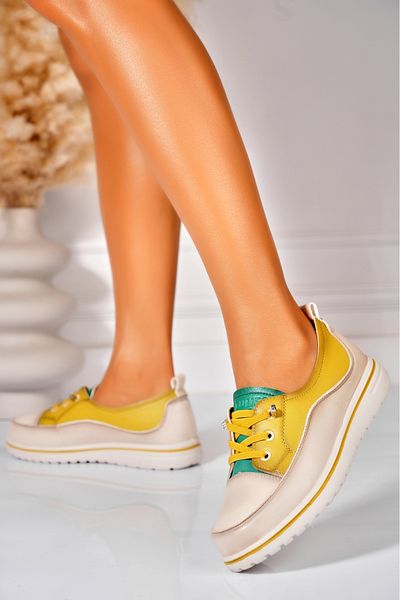 Joana Women's casual shoes Yellow made of Talisa ecological leather