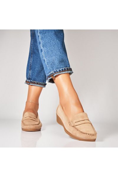 Joana Khaki Women's Casual Shoes Made of Eco-Suede Leather Liesl
