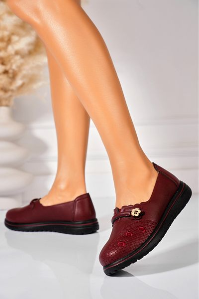 Joana Pantofi dama casual Bordo din Piele Ecologica Julena
