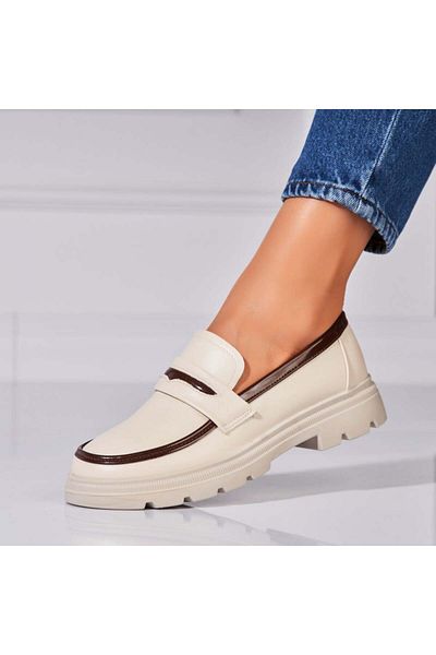 Joana Women's casual shoes Beige made of ecological leather Yime