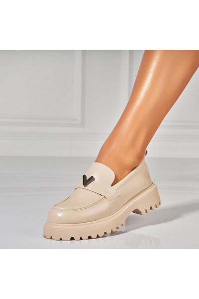 Joana Women's casual shoes Beige made of ecological leather Renny