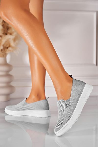 Joana Pantofi dama casual Gri din Textil Nadya