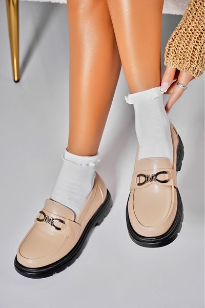 Joana Women's casual shoes Beige made of ecological leather Zahia