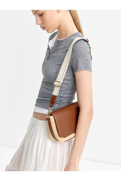 PARFOIS Hasır Efektli Kapaklı Çapraz Çanta